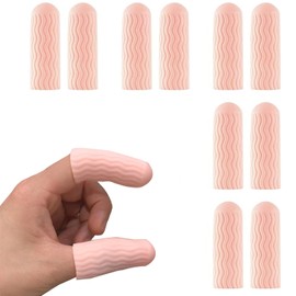 Clcyricher指サポーター シリコン 10個セット キャップ 指関節サポーター シリコン 手指キャップ 足指 サポーター 保護カバー 左右兼用 裁断可 フィンガーサポーター 指先 カット ウェーブデザイン ウェーブデザイン ウェーブデザイン 指保護 指サック