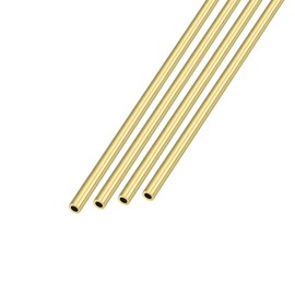 METALLIXIITY Brass Tubes 3mm Outside Diameter x 0.75mm Wall Thickness x 300mm Length 4pcs Straight Tube for Home Furnishing Machinery DIY Crafts