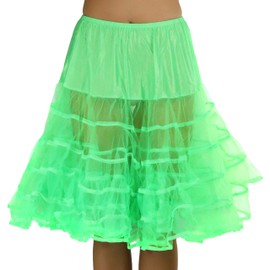 ToBeInStyle Women's Elegant Knee Length Petticoat - Neon Green - OS
