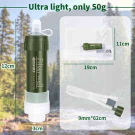 Tentock Outdoor Water Filter Emergency Equipment Car Camping Accessories Hiking Gadgets Tap Rainwater Filter System Drinking Water Survival Equipment Grayl Water Treatment Hiking Equipment