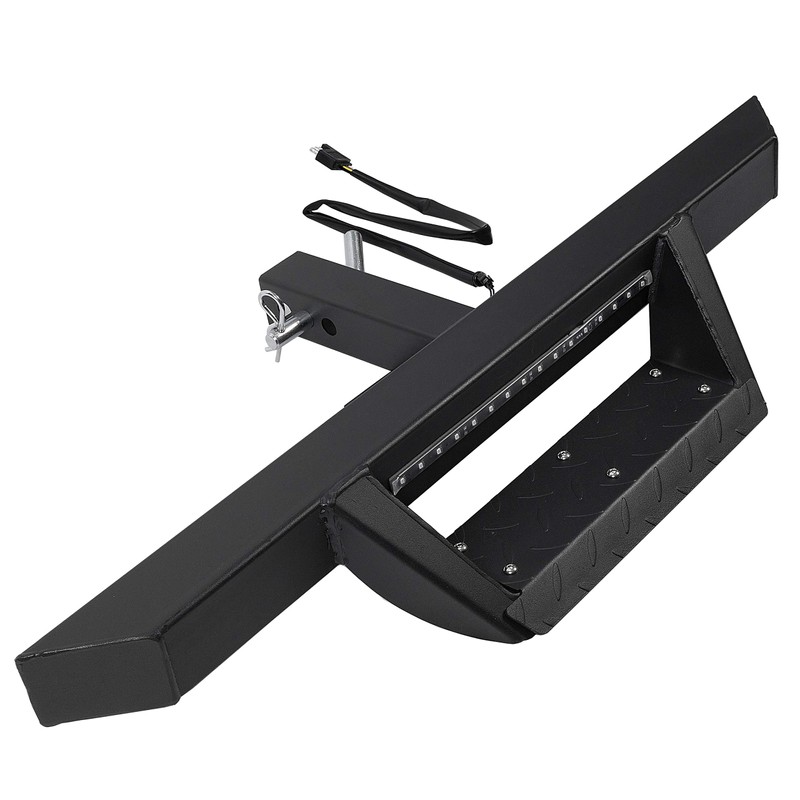 KUAFU Universal Hitch Step w/Led Brake Light Fit 2" Receiver