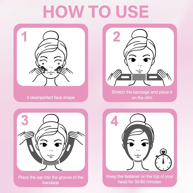 QOMJUFA V-förmiges Kinn Gesichtsstraffungsband,Face-Lifting Maske für Frauen,gesichtsmaske v line lifting