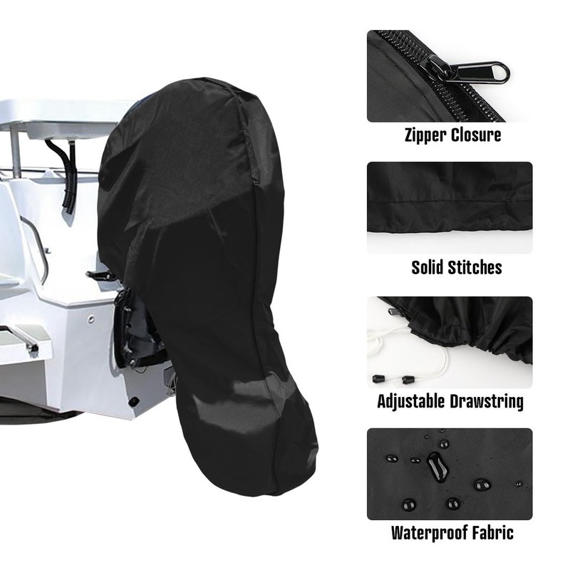 iCOVER Outboard Motor Covers, Trailerable Full Boat Engine Cover Waterproof