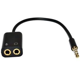 Mr.Gadget Solutions® Gold Plated Headphone Mic Audio Splitter Cable Adapter 4positions to 2 x 3 pole For Laptops
