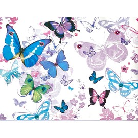 Gift Wrapping Paper Sheets Birthday Wrapping Paper Gift Wrap. 2 SHEETS & 2 Matching Tags. 70cm x 50cm Made in UK (Blue Butterflies)