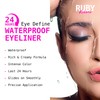 Ruby Kisses Pencil Eyeliner, Retractable Eyeliner, Waterproof, Smudge-Proof Eye Makeup,