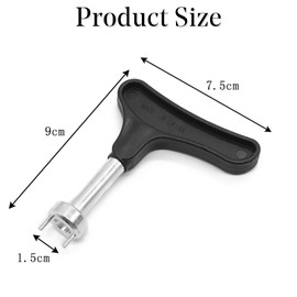 UEKPDM Universal Golf Shoe Spike Tool - Compact 9x7.5cm (3.54x2.95in) Replacement Wrench for Cleat Adjustment & Installation (Black)