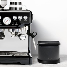 Coffee Knock Box, 1.2L Stainless Steel Espresso Box Container for Portafilter Puck Coffee Grounds Collector, Coffee Bin, Black