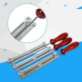 Steel Chain Saw Sharpening File Set Round Gauge File Handle Chainsaw Tool File Holder Round Chain Sharpener with Wooden Handle for Woodwork Chain Saw Filing Guide?Older(5.5mm)