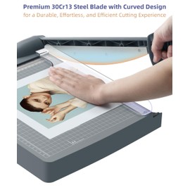 Firbon 12" Guillotine Paper Cutter, Heavy Duty 30-Sheet Capacity Trimmer for Cardstock, Photos, Scrapbooking, Office, Classroom, Studio (Gray)