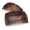 2 x Side Combs Approx. 8 x 4.6 cm Havana