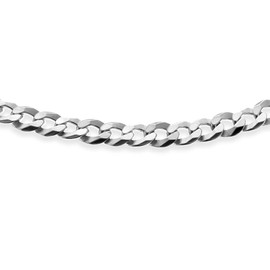 Quadri - Cuban curb chain for men - women made of 925 real silver - width 3.5 mm - length 41 | 46 | 52 | 56 | 61 cm extension of 5 cm - made in Italy, Silver, No Gemstone