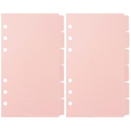 Operitacx 12pcs 6 Ring Binder Dividers with 6 Tabs, Plastic Folder Dividers for Notebooks and 6 Ring Binders, A5 Size, Pink, Pack of 2 Sets (12 Dividers Total)