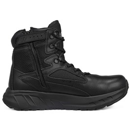 Tactical Research MAXX 6Z 6” Ultra-Cushioned Maximalist Black Tactical Boots for Men with Zipper - Designed for Police, EMS, and Security with Slip-Resistant Vibram Outsole, Black - 9 R