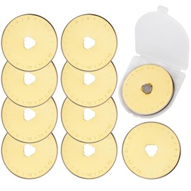 Treki 45mm Rotary Cutter Blade 10 Pcs Titanium Rotary Blades SKS-7 Fabric Cutting Blades for Quilting Sewing Crafting and Fabric Leather Cutting