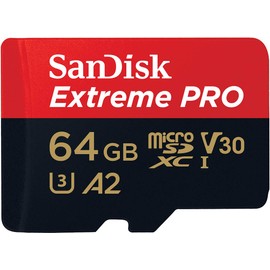 SanDisk 64GB Extreme PRO microSDXC Card + SD Adapter + RescuePro Deluxe, up to 200 MB/s, with A2 App Performance, for Smartphones, Action Cameras or Drones UHS-I Class 10 U3 V30