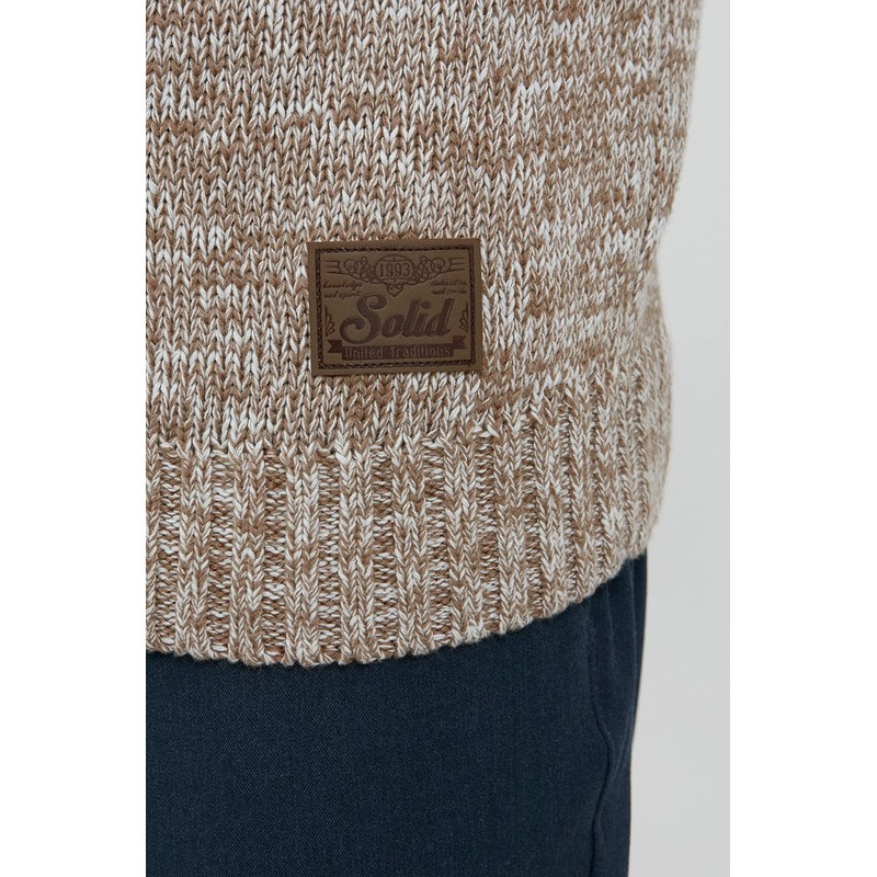 !Solid Pomeroy Men's Cardigan Chunky Knit Pullover with Stand-Up Collar