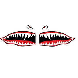 Flying Tigers Shark Teeth Decals Stickers Multiple Sizes! (6")