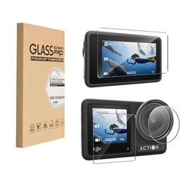 HYGAMOCC Screen and Lens Protector for DJI Osmo Action 4,9H Ultra Clear Anti-Scratch Screen Protector Cover Tempered Glass LCD Display Film + Lens Protector for DJI Osmo Action 4 Accessories