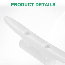 TIXIPEM 4 In Boat Dock Cleats [2PCS] - Rustproof Nylon Boat Cleats Tie Down Use for Piers & Docks & Kayaks & Sailboats & MarIne [White, 32mm Hole Centers] Kayak Rope Tie Nautical Decor