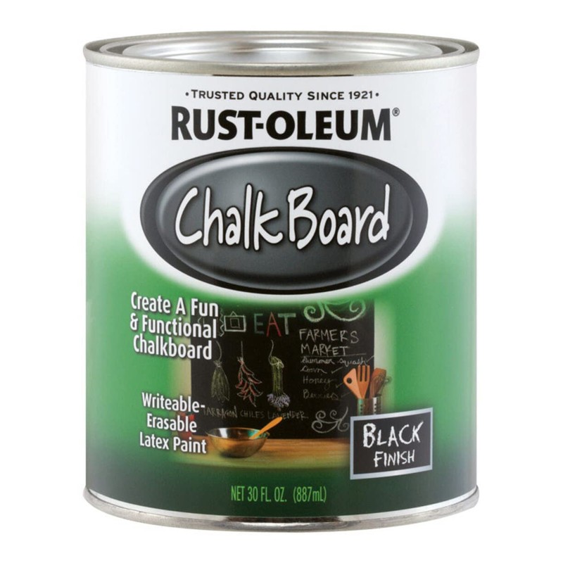RUST-OLEUM Paint CHALKBRD LTX Black Quart 206540