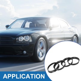 A ABSOPRO Wheel Hub Centring Rings 57.1mm OD to 54.1mm Inner Diameter Wheel Seat Centering Ring Plastic Black (Set of 4)