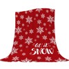 Neatee Living Christmas Large Throw Blanket Red Christmas Snowflake Blanket