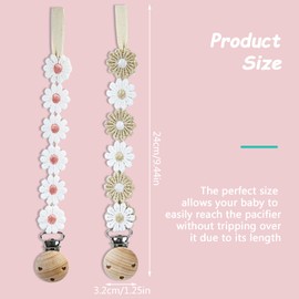 Fidqiog 2 Pcs Pacifier Clips, Polyester Soother Clips Prevent Pacifier Drop, Portable Baby Pacifier Clip for Baby Boys and Girls