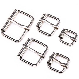 swpeet 50 PCS Bronze Assorted Multipurpose Metal Roller Buckles for Belt Hardware Dust Bag Ring Hand DIY Accessories - 1/2", 5/8", 3/4", 1" 1-1/4" Roller Buckles Sliver