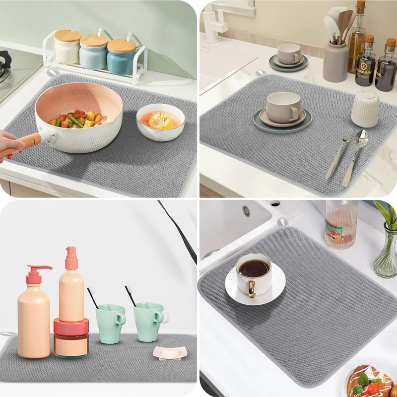Microfiber Dish Drying Mat – Small Absorbent Dish Drainer Mat,