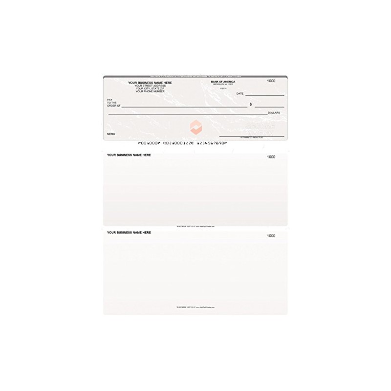 ABC Printed Business Checks Compatible w/QuickBooks on Top, Gray Marble