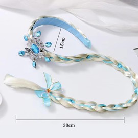 LIZIXUAN Girls Hairbands Princess Hair Accessories Snowflake Hair Crown Wig Headband Blue