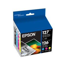EPSON 127 DURABrite Ultra Ink Black & Color Combo Pack For NX-530, NX-625, WF-3520, WF-3530, WF-3540, WF-545, WF-60, WF-630, WF-633, WF-635, WF-645, WF-7010, WF-7510, WF-7520, WF-840, WF-845