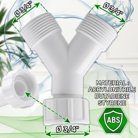 ONIX TECH Double Hose Connector for Dishwasher and Washing Machine 3/4 Inch - 2-Way Distributor Water Suitable for Connecting the Hose - Warranty 5 Years