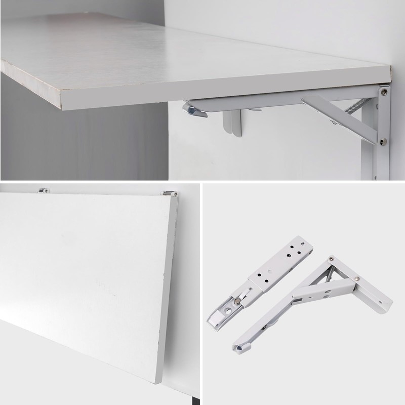 Pxyelec 8 Inch Spring Folding Shelf Bracket Bench Table Heavy