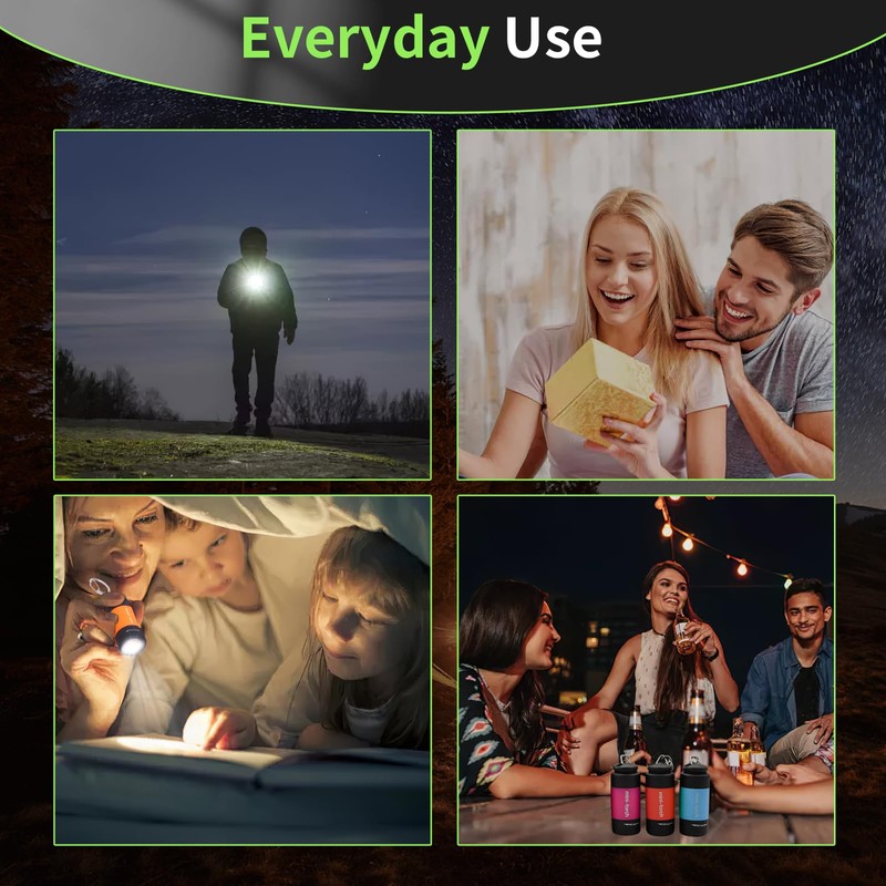 UCEC Mini Keychain Flashlight, Travel Flashlight USB Torch Rechargeable Colorful