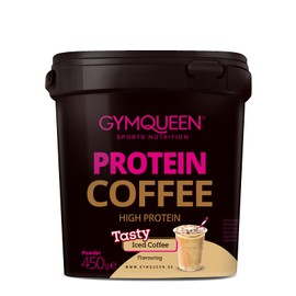GymQueen Protein Coffee Iced Coffee 450 g, High Protein Coffee, 20 g Protein per Serving, High-Quality Whey Protein with Aromatic Coffee and Natural Caffeine