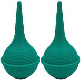 Sterile Rubber Bulb Syringe - 2 Pack, 3oz/90ml Ear Bulb Syringe For Removing Ear Wax, Baby & Adult Nasal Care, Sinus Rinse, Gentle Mucus Removal, Anti-slip Grip, Flat Bottom Design