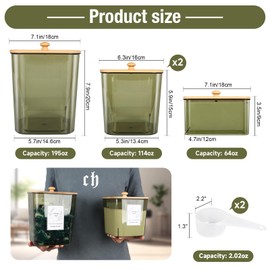 Zingbee 4 Pack Laundry Pods Container & Dryer Sheet Holder, Plastic Pod Holder with Lids & Scoops, Laundry Room Organization and Storage Sets for Powder, Detergent, Scent Booster