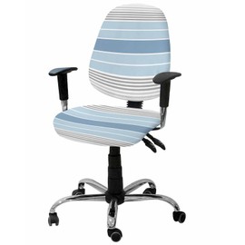 Futuregrace Office Chair Seat Covers, Minimalist Blue Gray Stripe Gradient Design,Washable Anti-dust Chair Cushion Protectors Fits 13.7"-17.7" Seats Home & Office Use