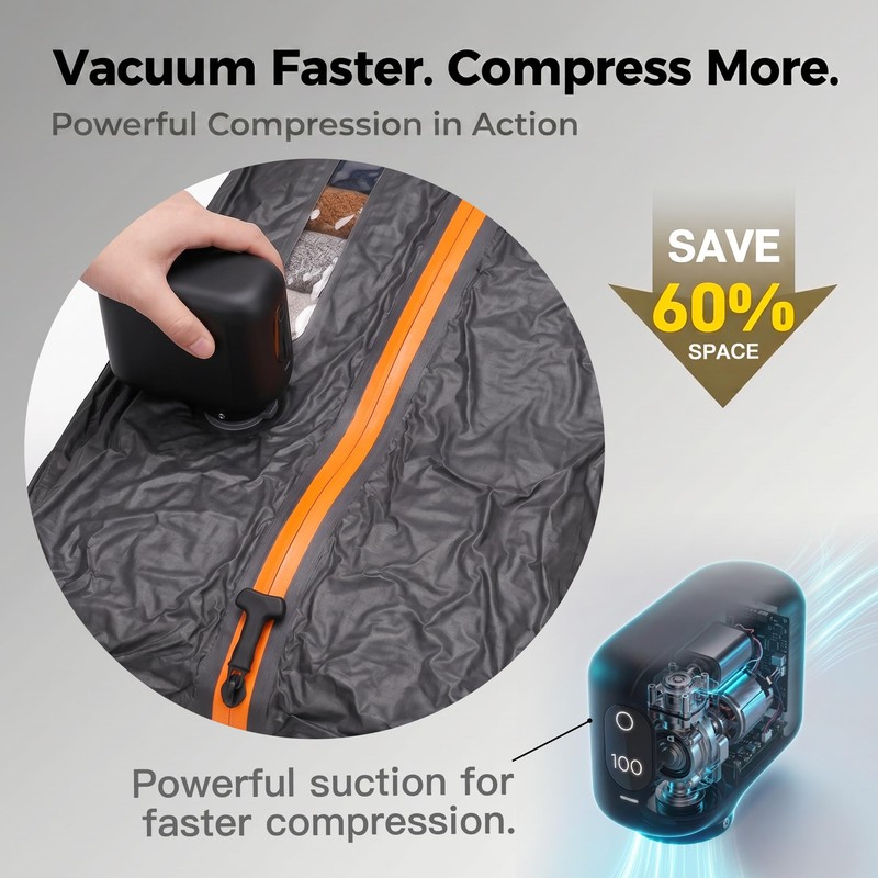 Roseek Travel Vacuum Bags With Pump, 2 Pack 22L Compression