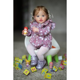 Anano Reborn Baby Dolls Girl That Look Real 24 Inch Realistic Silicone Reborn Toddler Girl Rosy Cheeks - Lifelike Squishy Newborn Real Life Baby Size Doll for Birthday Gift