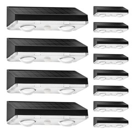 Flyingod Solar Fence Lights - IP64 Waterproof Courtyard Ambient Solar Lights with 3000K Warm Light, Suitable for Backyards, Railings, Steps, Terraces, Stair Railings and Walls (12 Pack)