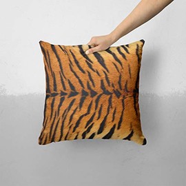 iiRov Real Tiger Print Texture - Custom Decorative Home Decor Indoor or Outdoor Throw Pillow Cover Plus Cushion Set for Sofa, Bed or Couch (Pillow CASE Cover Plus Cushion)