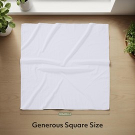 Utopia Kitchen White Flour Sack Towels [12 Pack - 28 x 28 Inch] 100% Cotton Tea Towels for Cleaning & Drying - Highly Absorbent Kitchen Dish Cloth