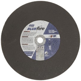 Norton Blue Fire Free Cut Chop Saw Reinforced Abrasive Cut-Off Wheel, Type 01 Flat, Zirconia Alumina and Aluminum Oxide, 1" Arbor, 14" Diameter x 7/64" Thickness (Pack of 1)