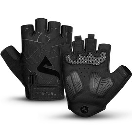 "ATERCEL" Cycling Gloves, Bicycle Gloves, Finger Cut, 0.2 inch (6 mm) SBR Pad, Shock Absorption, Abrasion Resistant, Anti-Slip, Breathable, Summer, 3D, Three-Dimensional, Road Bike Gloves, Cycling