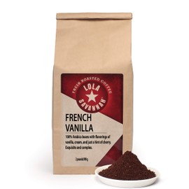 Lola Savannah French Vanilla Ground Coffee - A French Roast with Delicate Flavors of Vanilla | Caffeinated | 2lb Bag, Silver