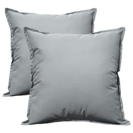 Olivia Rocco Pack of 2 Waterproof Cushion Cover Outdoor Garden Breathable Decorative Cushions Covers for Patio Bench Sofa Furniture Indoor Living Room Bed Chair Scatter, 43 x 43 cm Silver