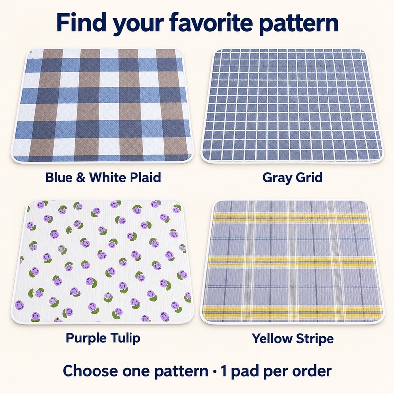 Washable Waterproof Bed Pad – Reusable 4-Layer Mattress Protector for